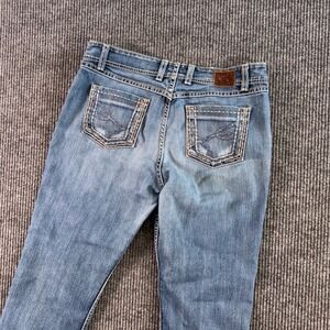 BKE Stella‎ Womens 32x30 Bootcut Jeans Light Wash Denim Embroidered Y2K Western
